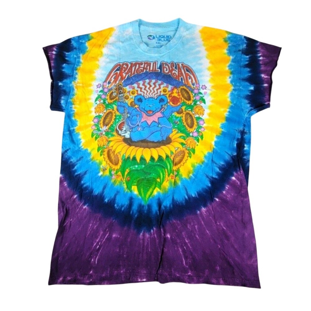 Grateful Dead Shirt Mens 2XL Multicolor Liquid Blue Inspiration Tie Dye Tee
